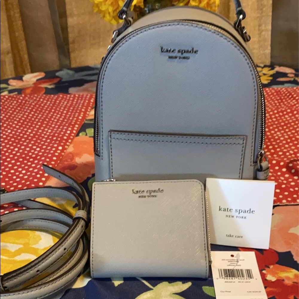 Kate Spade mini convertible backpack and wallet